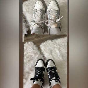 Nike Women's Two-Tone White and Gray / Black Low-Top Sneakers
